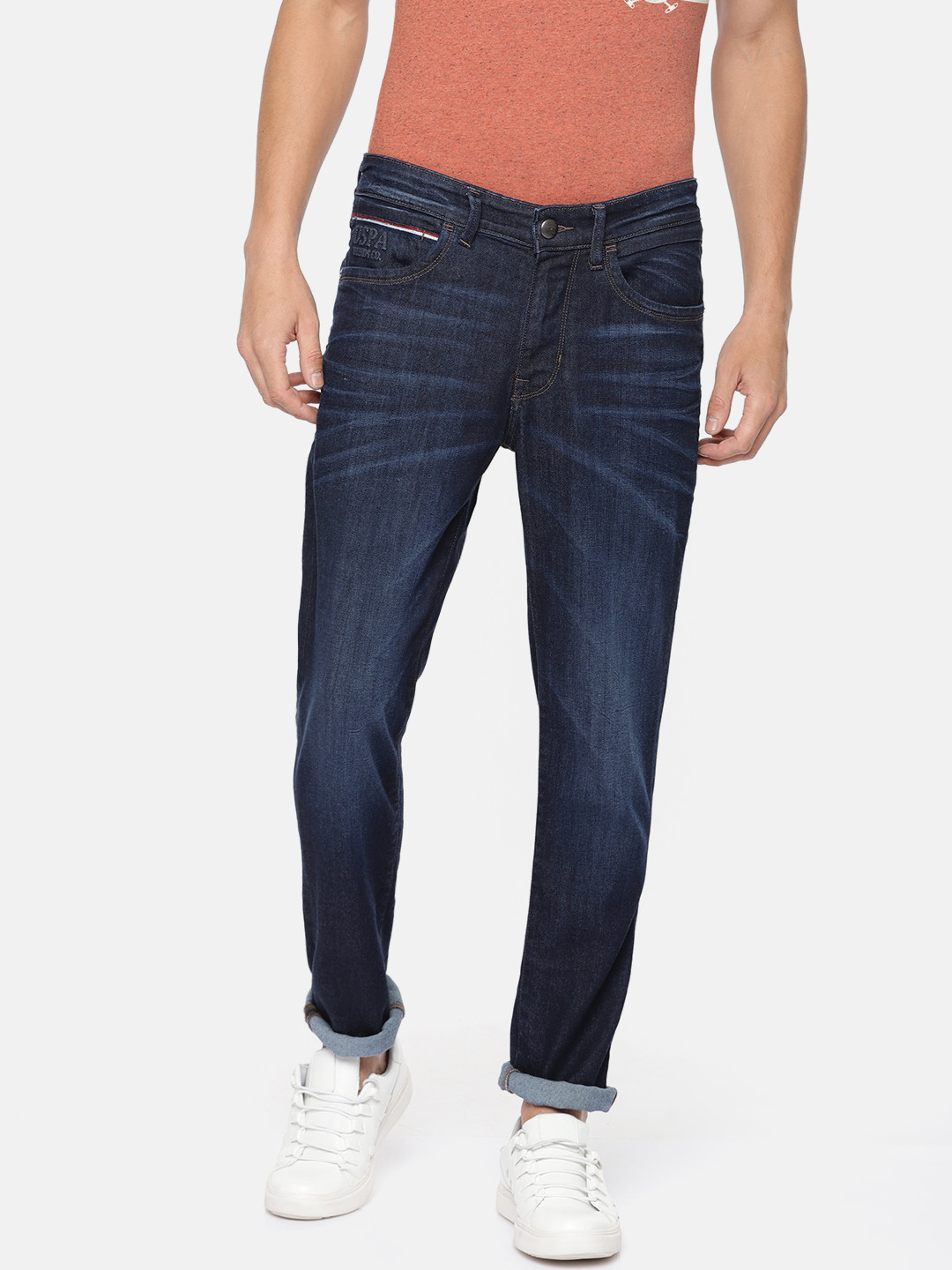 

U.S. Polo Assn. Denim Co. Men Blue Slim Fit Mid-Rise Clean Look Stretchable Jeans