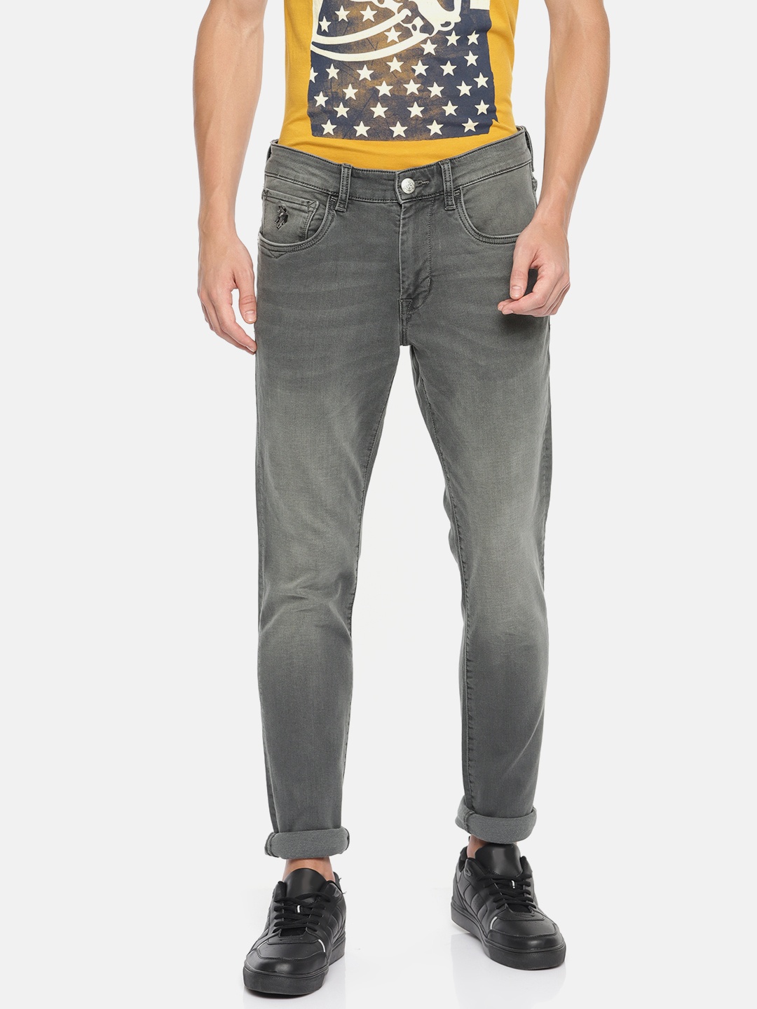 

U.S. Polo Assn. Denim Co. Men Black Slim Fit Mid-Rise Clean Look Stretchable Jeans
