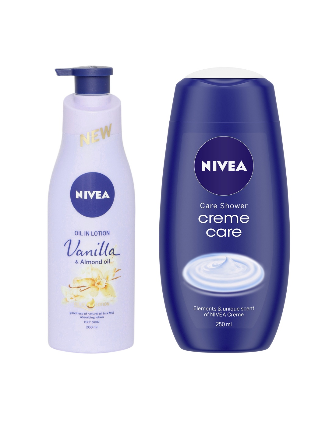 

Nivea Vanilla Almond Oil Lotion & Creme Care Shower Gel Set, Blue