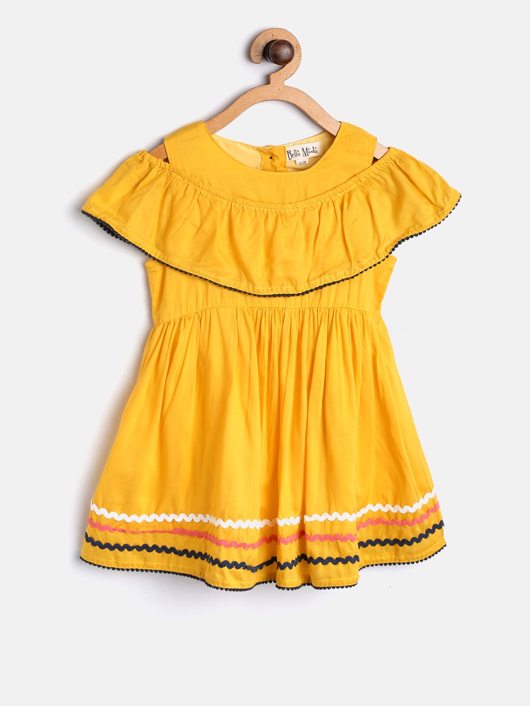 

Bella Moda Girls Yellow Solid Fit and Flare Dress
