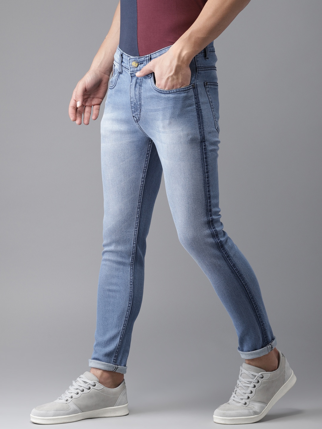

Campus Sutra Men Blue Slim Fit Mid-Rise Clean Look Stretchable Jeans
