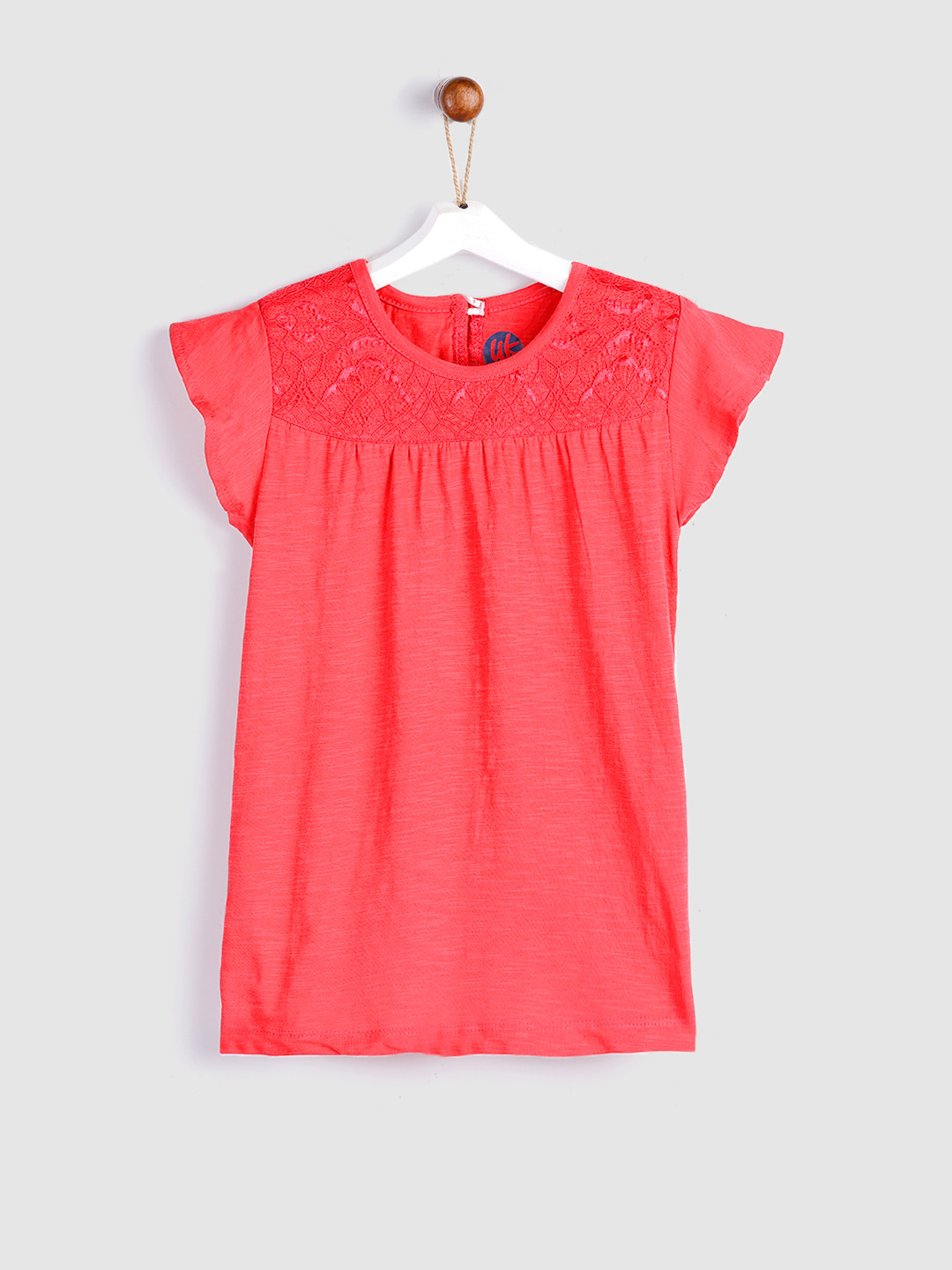 

YK Girls Pink Solid Pure Cotton Top