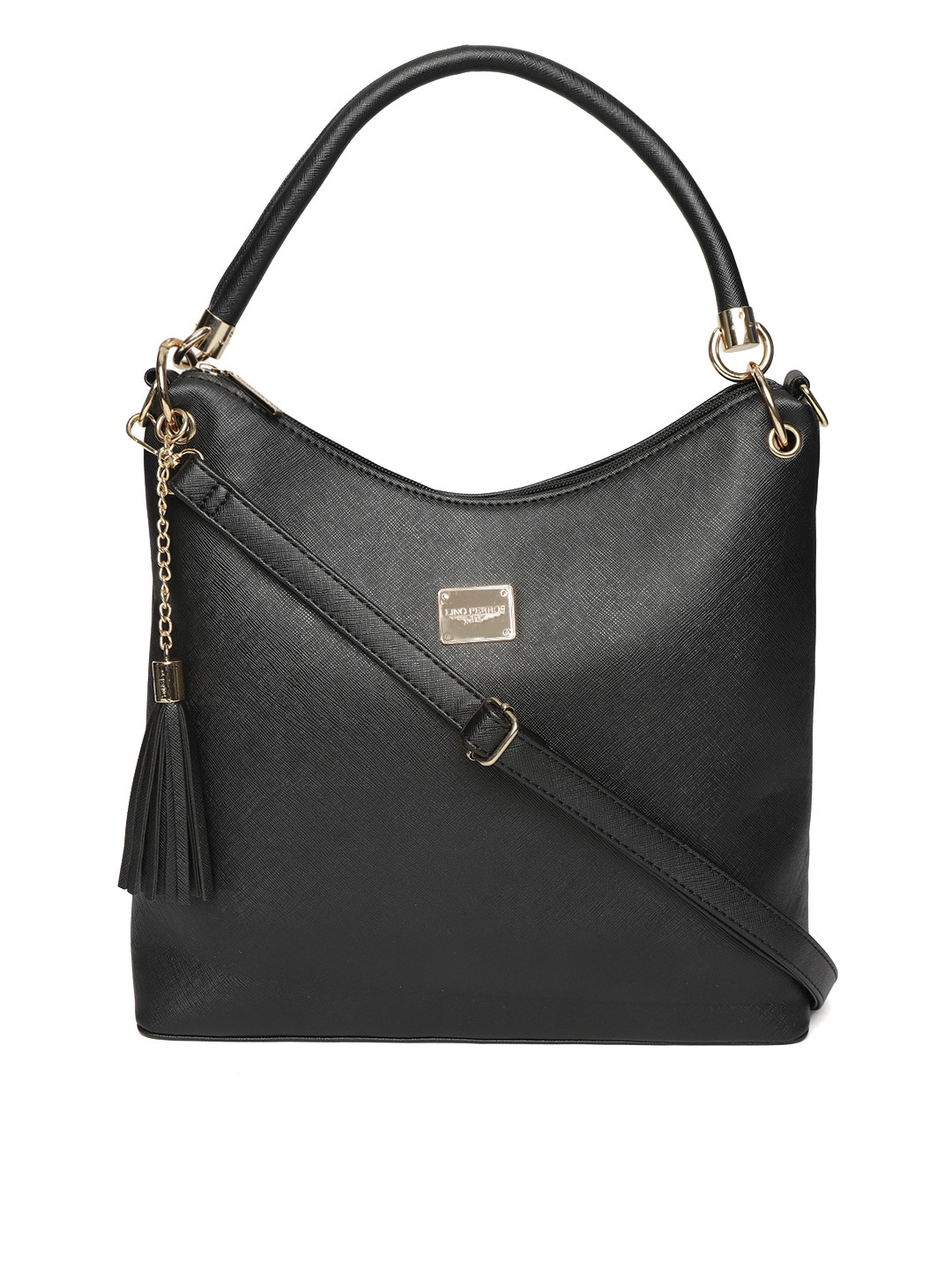 

Lino Perros Black Solid Shoulder Bag