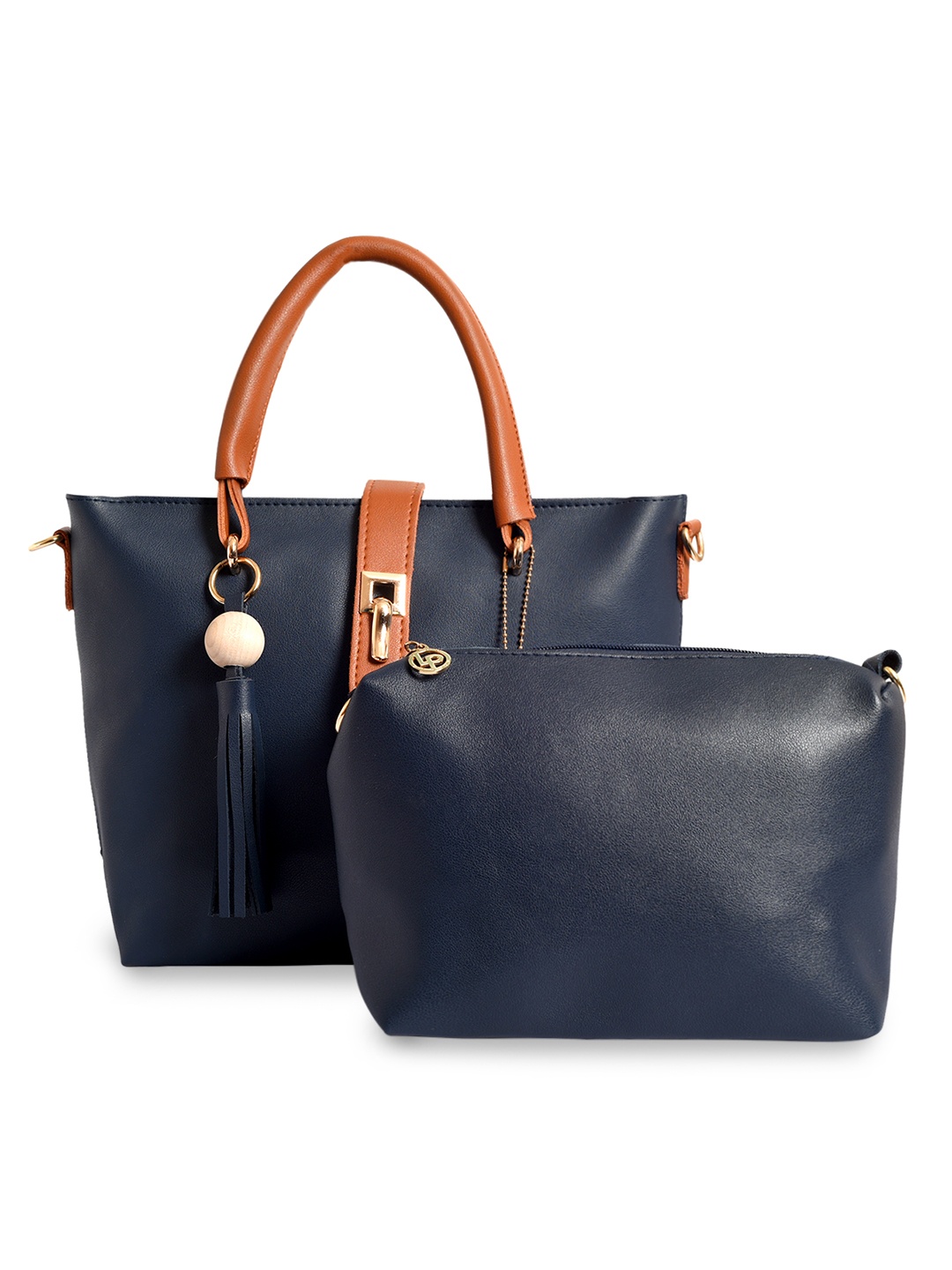 

Lino Perros Blue Solid Handheld Bag