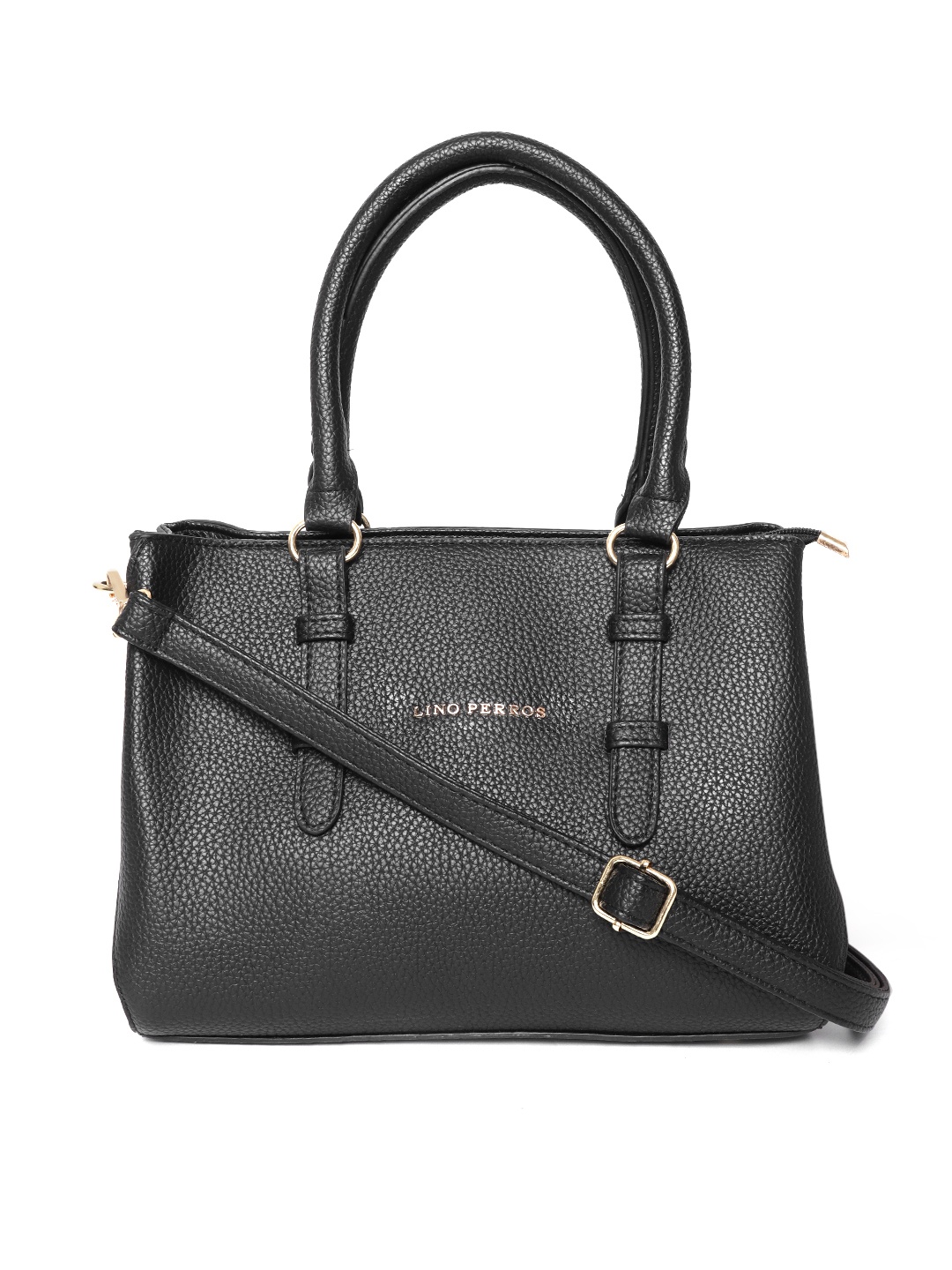 

Lino Perros Black Solid Handheld Bag