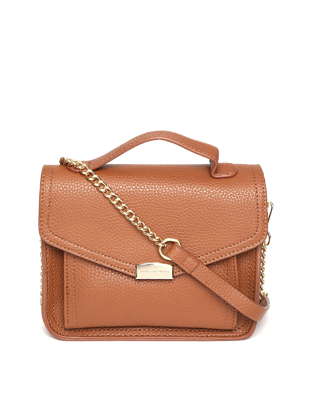 

Lino Perros Brown Solid Satchel bag