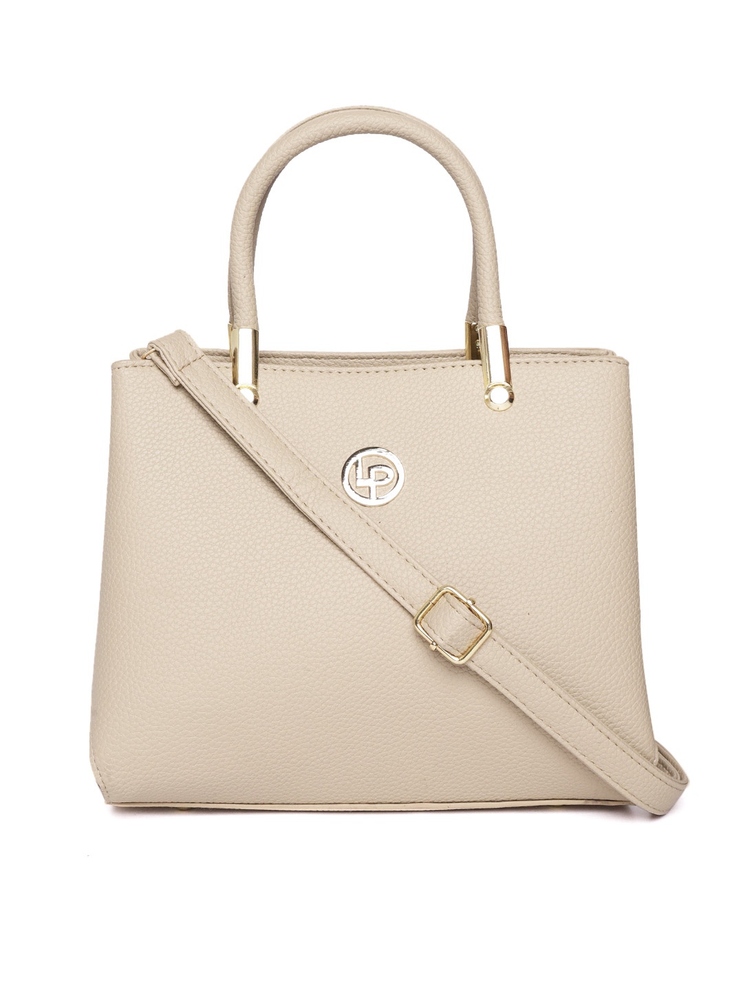 

Lino Perros Beige Solid Handheld Bag with Detachable Sling Strap