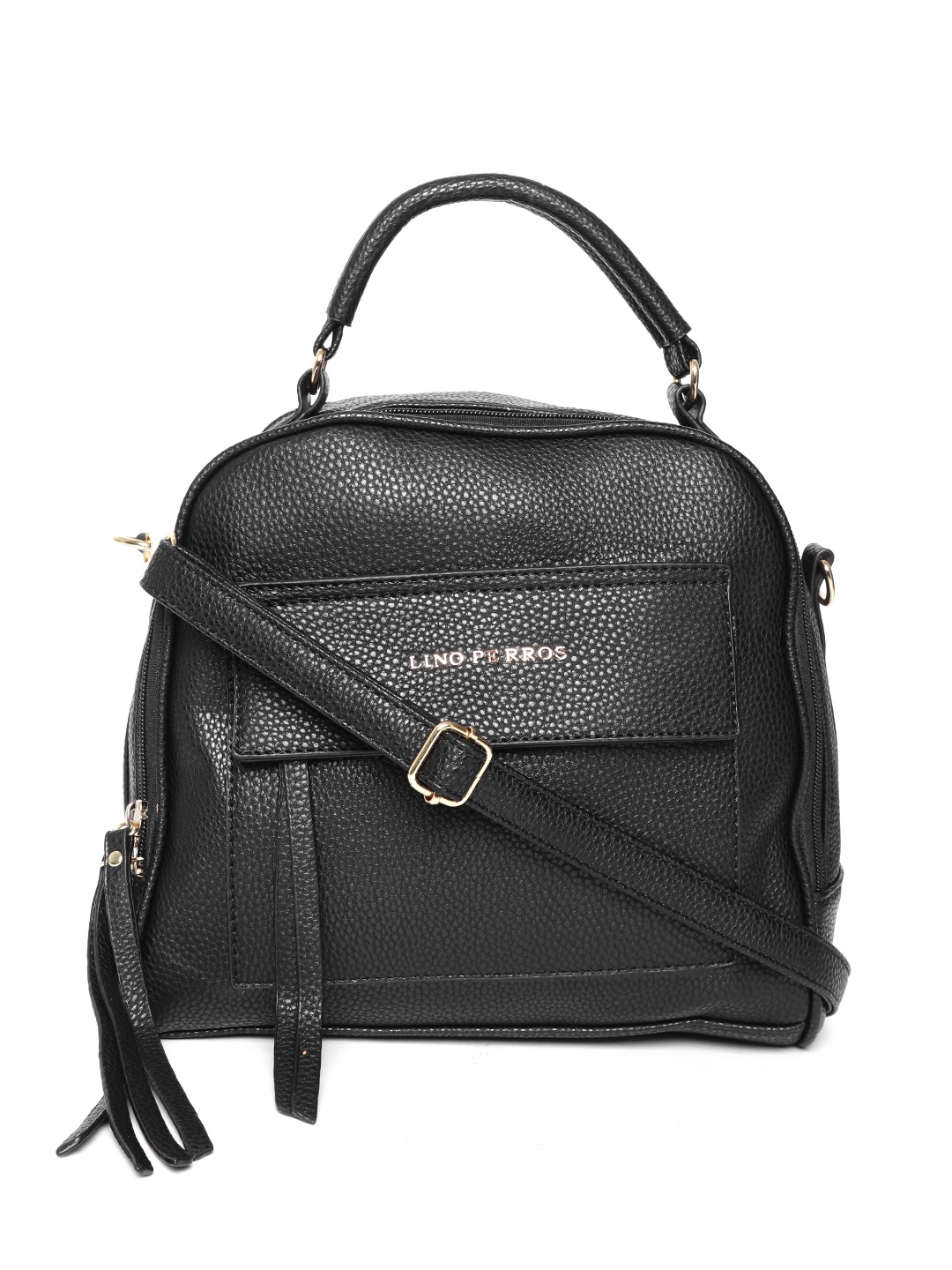 

Lino Perros Black Solid Sling Bag