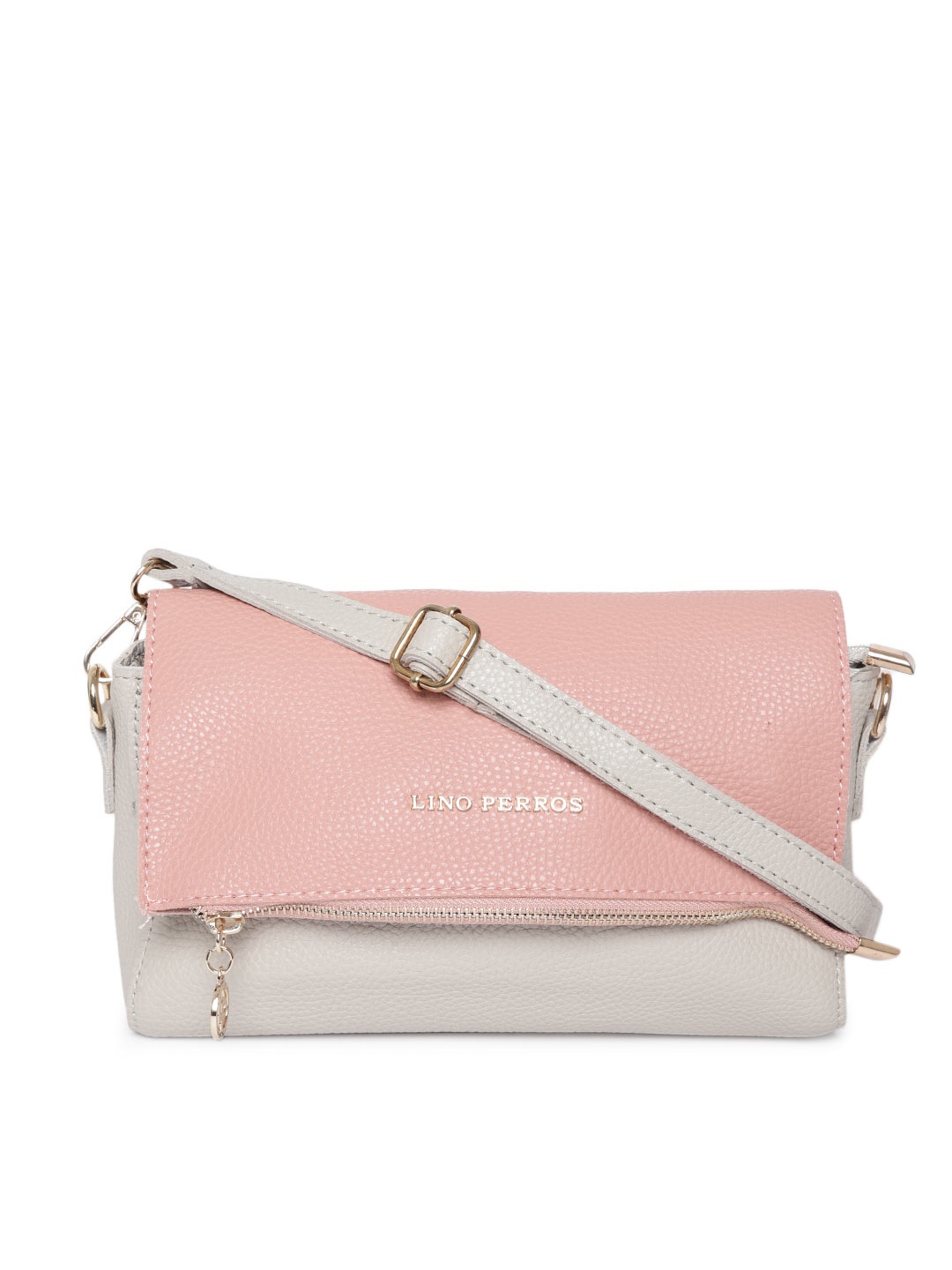

Lino Perros Peach-Coloured & Off-White Colourblocked Sling Bag