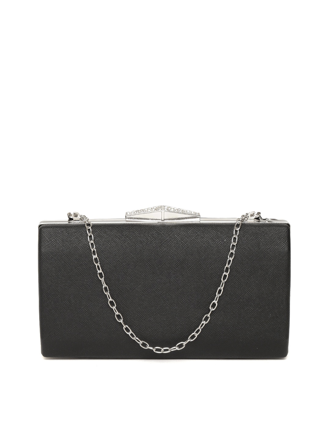 

Lino Perros Black Solid Box Clutch