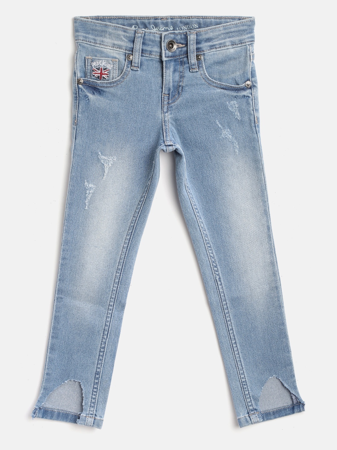 

Pepe Jeans Girls Blue Skinny Fit Mildly Distressed Jeans