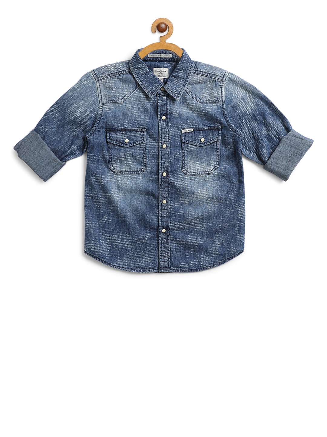 

Pepe Jeans Boys Blue Regular Fit Solid Casual Shirt