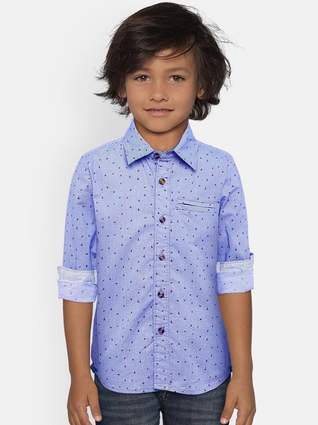 

Pepe Jeans Boys Blue Regular Fit Printed Casual Shirt
