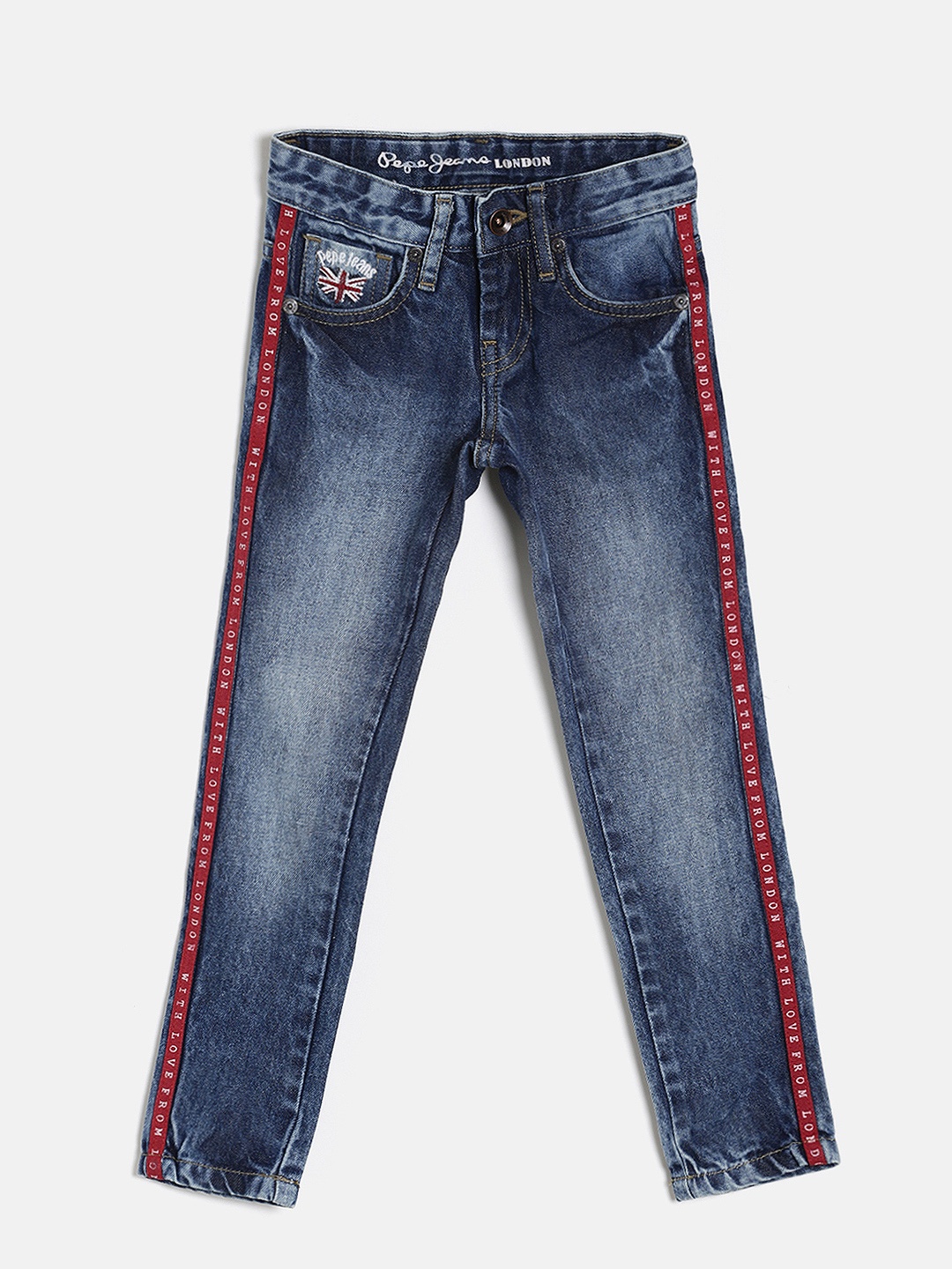 

Pepe Jeans Girls Blue Skinny Fit Low-Rise Clean Look Jeans