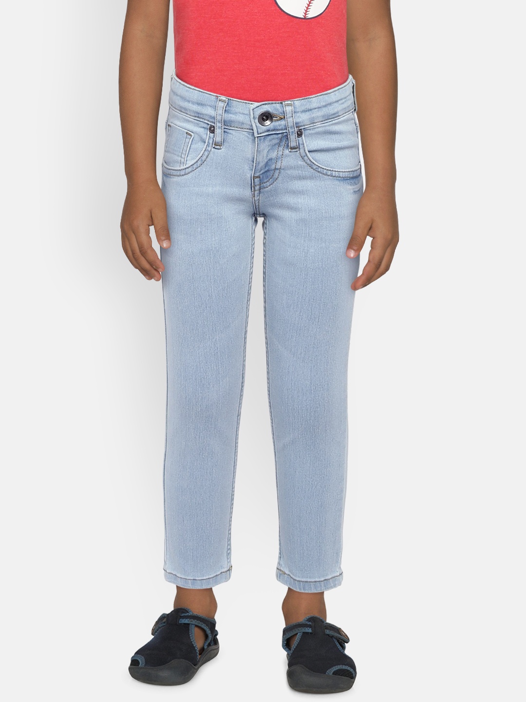 

Pepe Jeans Boys Blue Regular Fit Mid-Rise Clean Look Jeans