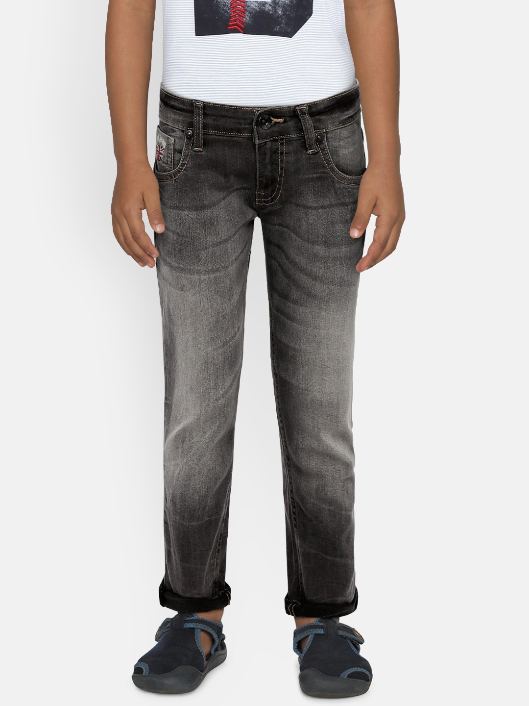 

Pepe Jeans Boys Grey Mid-Rise Clean Look Jeans