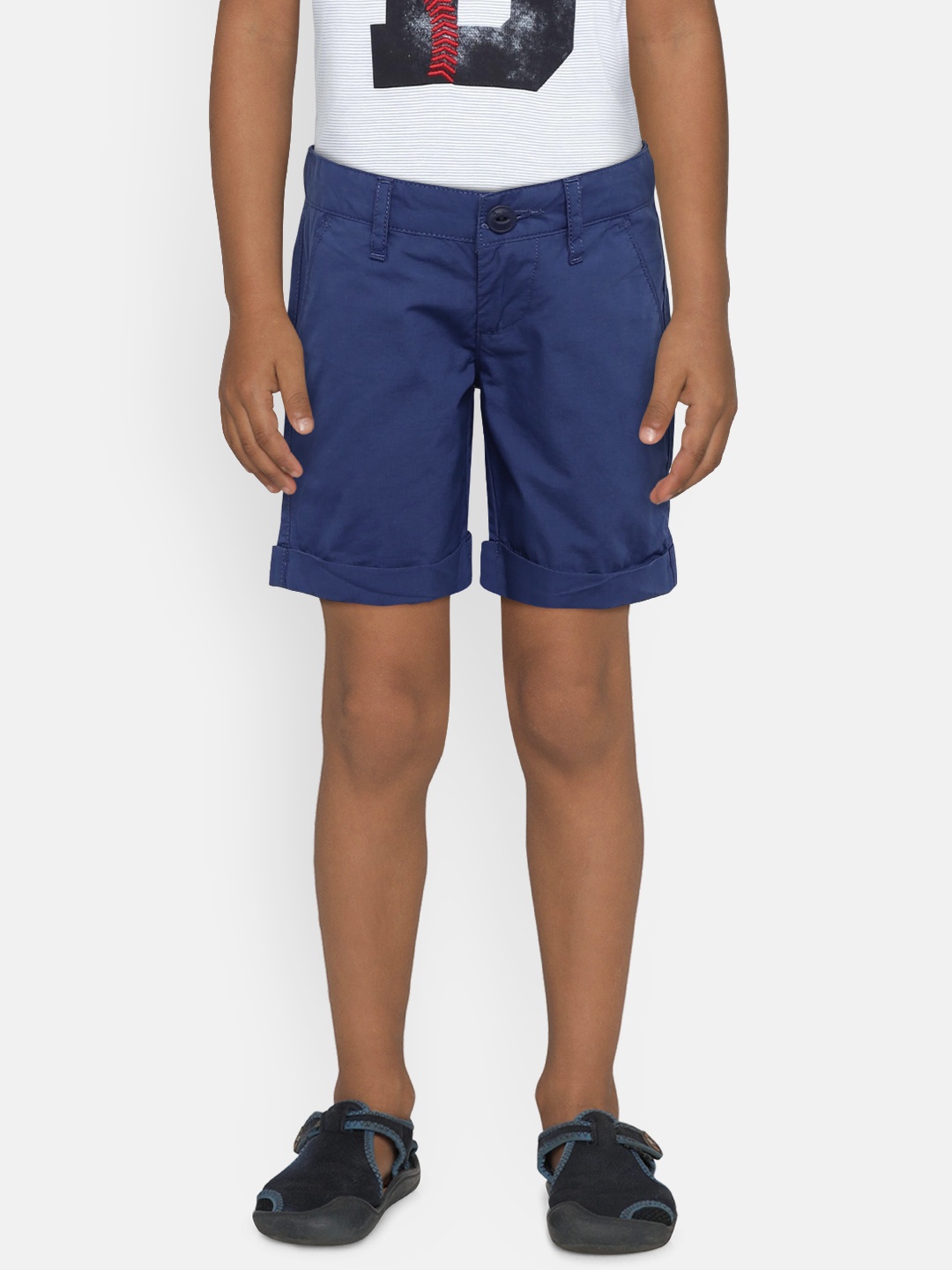 

Pepe Jeans Boys Blue Solid Regular Fit Regular Shorts