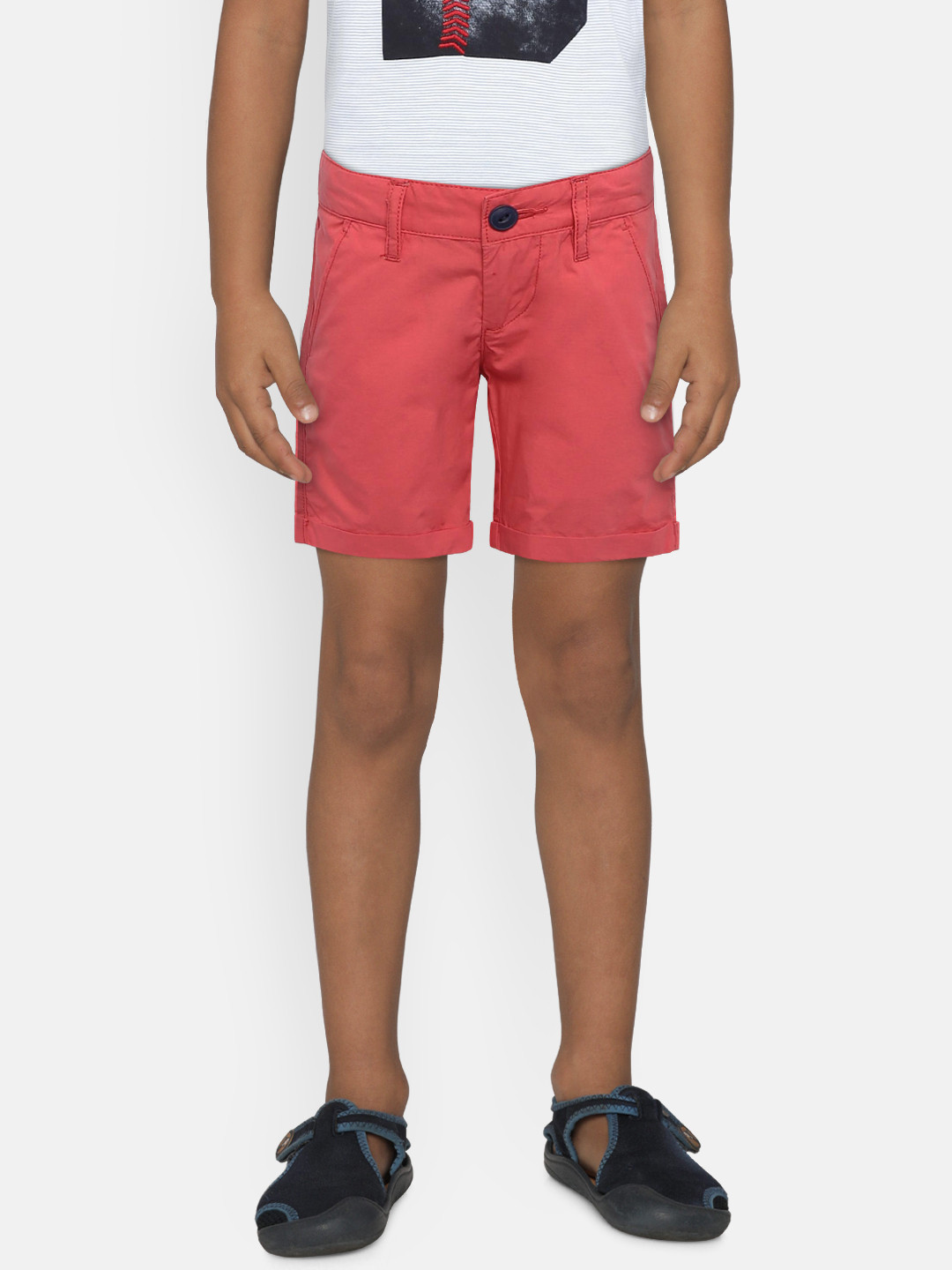 

Pepe Jeans Boys Coral-Red Solid Regular Fit Regular Shorts