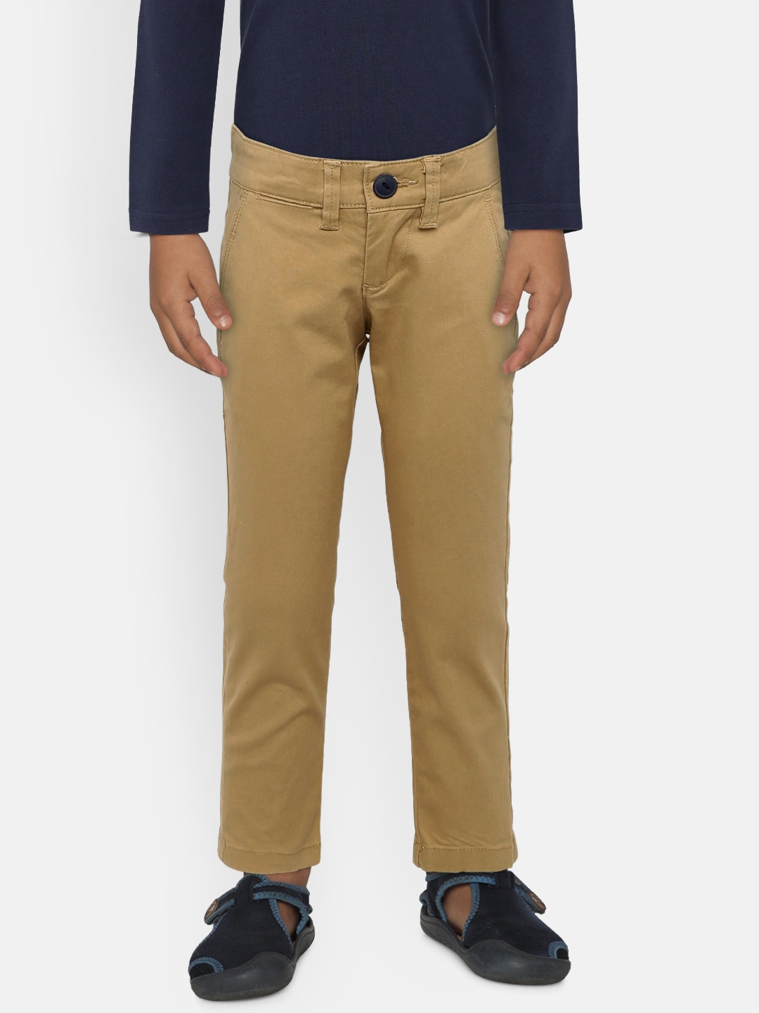 

Pepe Jeans Boys Khaki Brown Solid Chinos