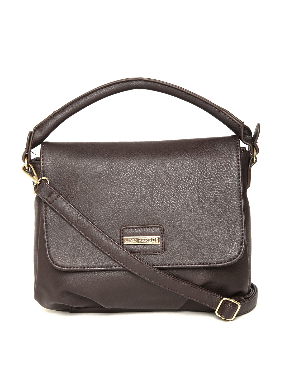 

Lino Perros Coffee Brown Solid Satchel