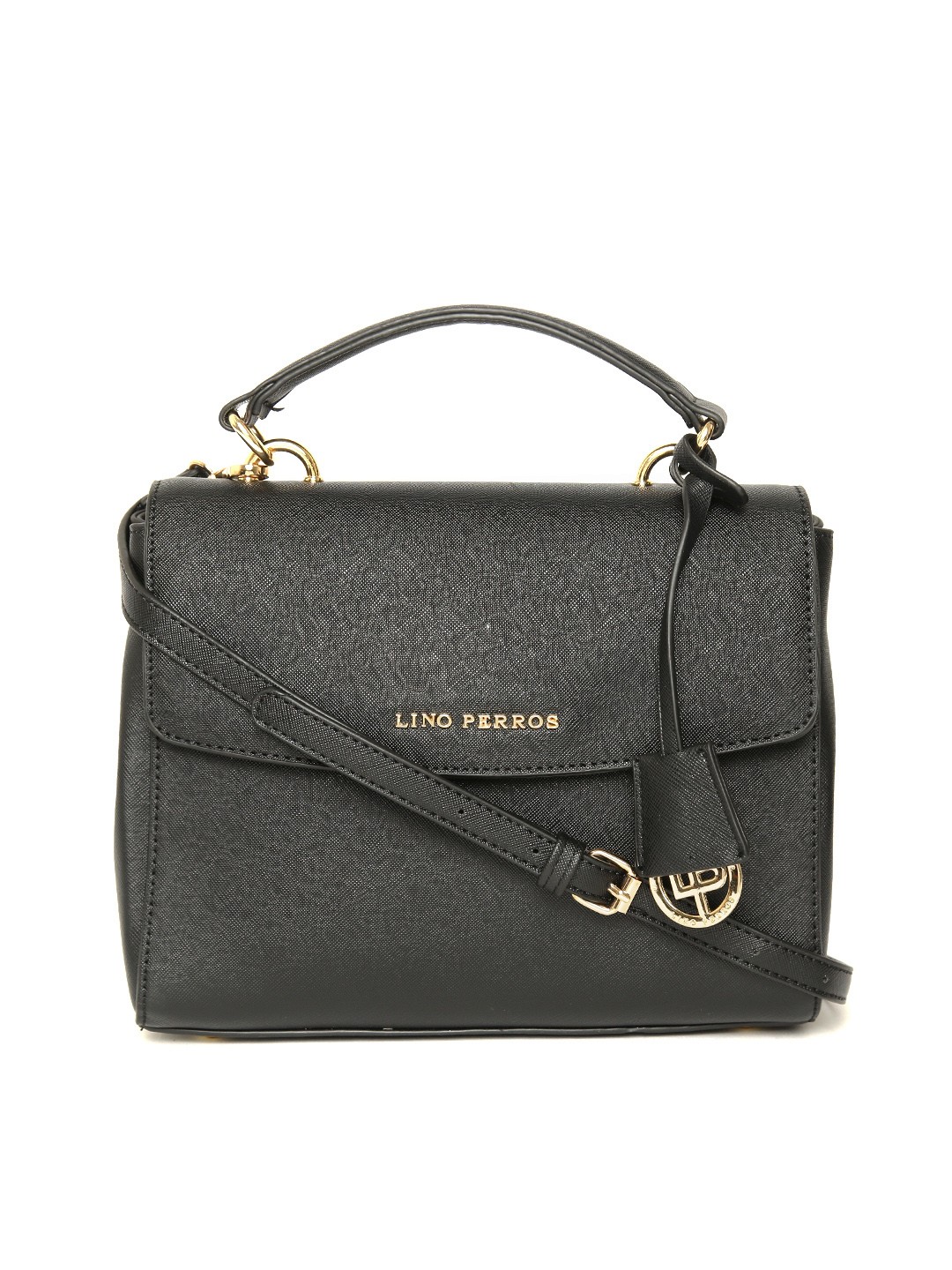 

Lino Perros Black Solid Satchel