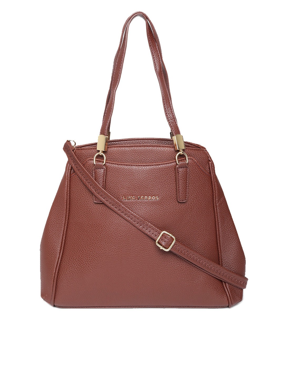 

Lino Perros Brown Solid Handheld Bag