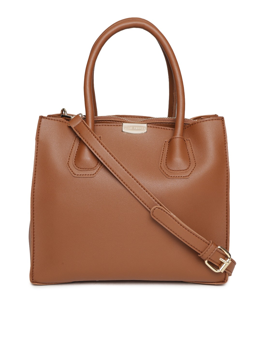 

Lino Perros Brown Solid Handheld Bag with Detachable Sling Strap