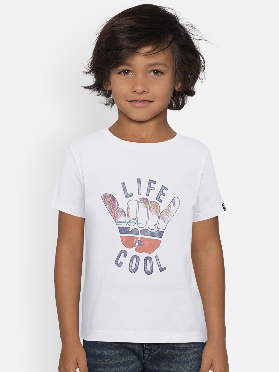 

Pepe Jeans Boys White Printed Round Neck T-shirt
