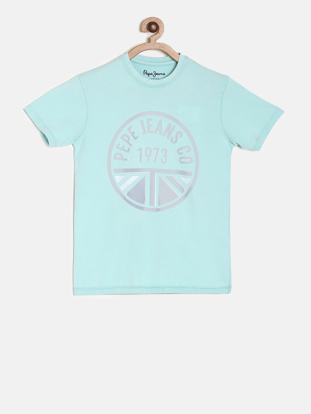 

Pepe Jeans Boys Blue Printed Round Neck Pure Cotton T-shirt