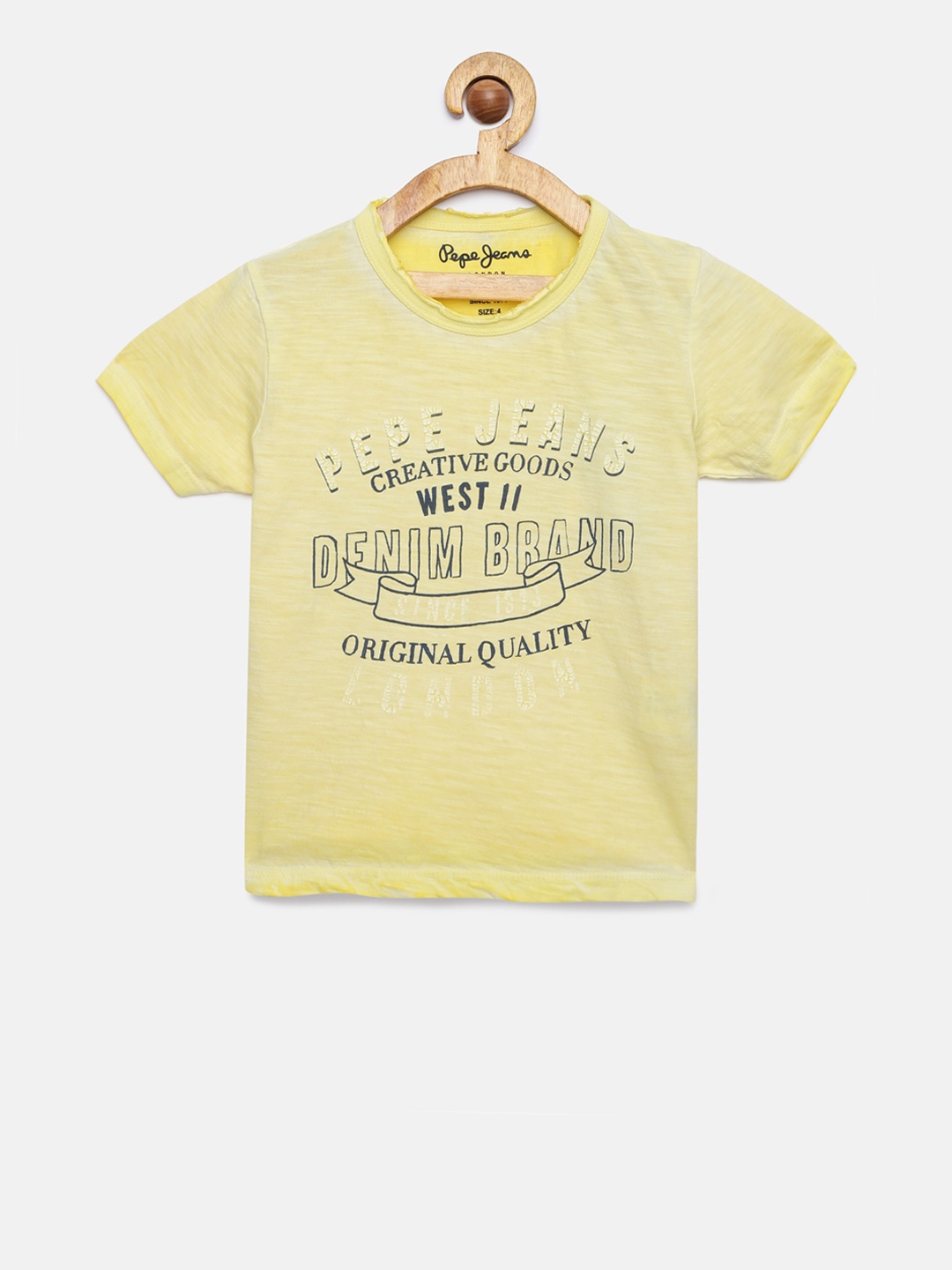 

Pepe Jeans Boys Yellow Printed Round Neck T-shirt
