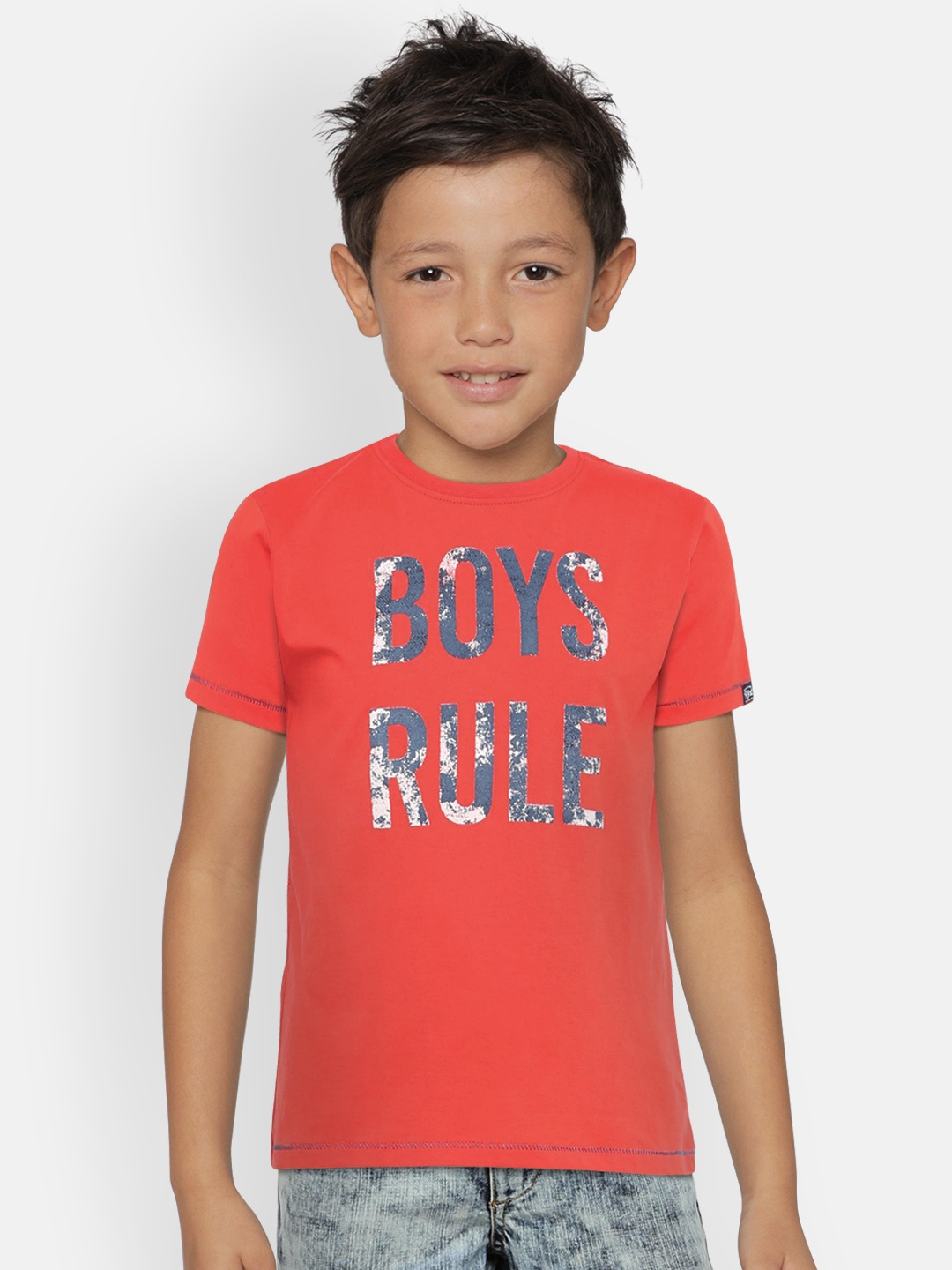 

Pepe Jeans Boys Red Printed Round Neck T-shirt