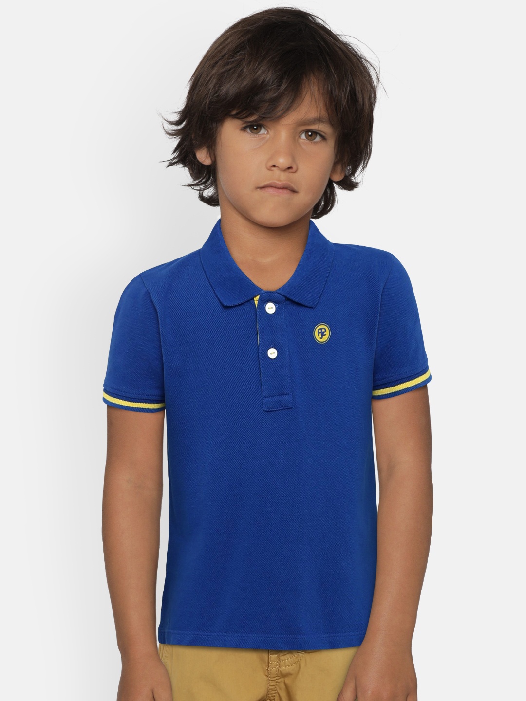 

Pepe Jeans Boys Blue Solid Polo Collar T-shirt
