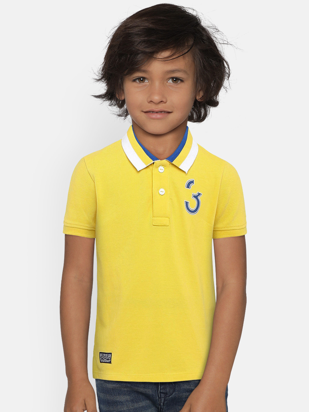 

Pepe Jeans Boys Yellow Solid Polo Collar T-shirt