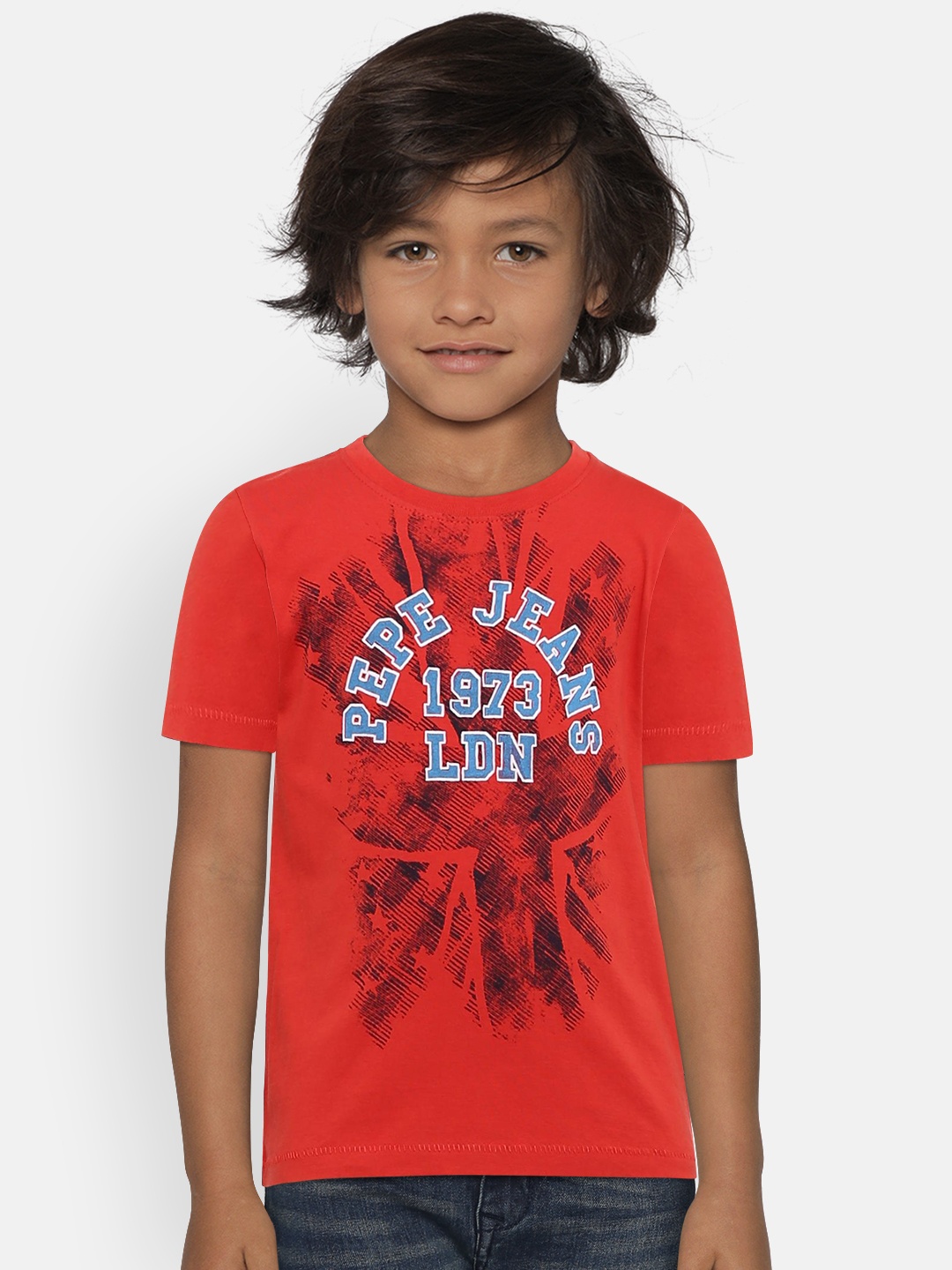 

Pepe Jeans Boys Red Printed Round Neck T-shirt