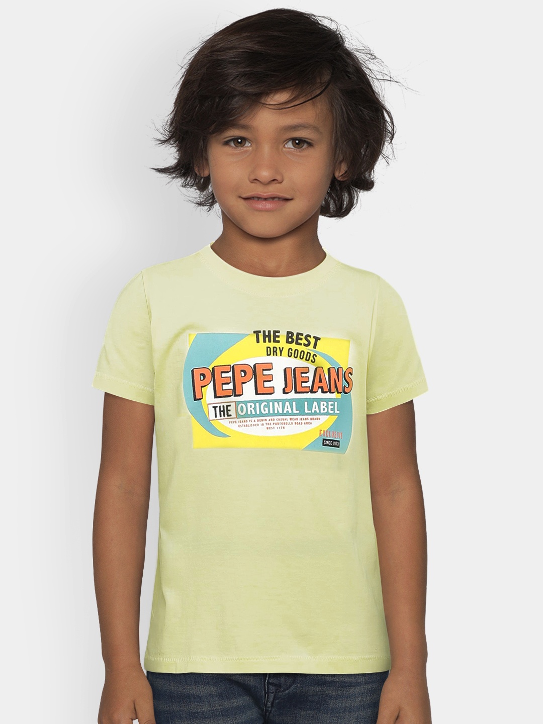 

Pepe Jeans Boys Yellow Printed Round Neck T-shirt