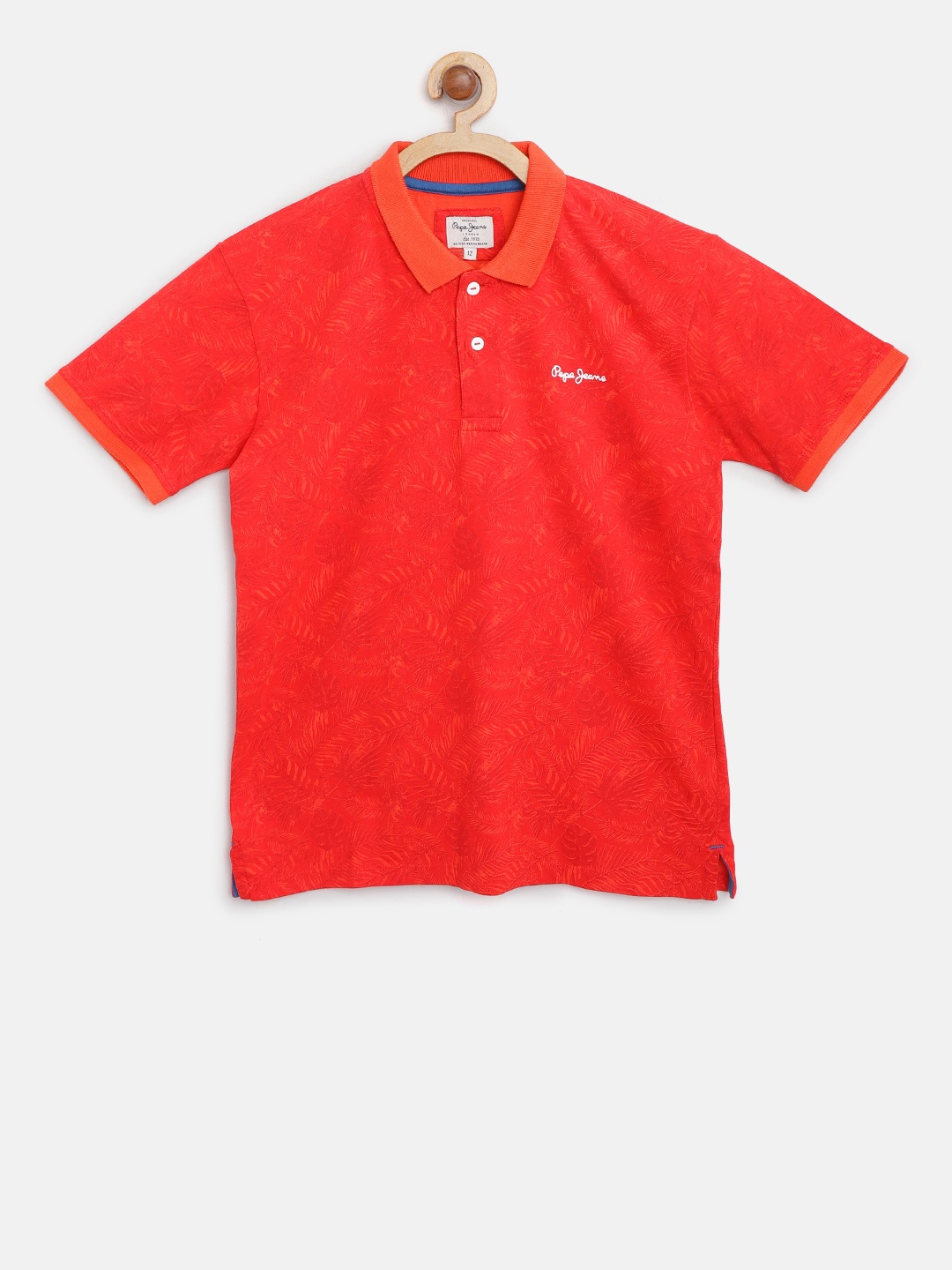 

Pepe Jeans Boys Coral Printed Polo Collar T-shirt