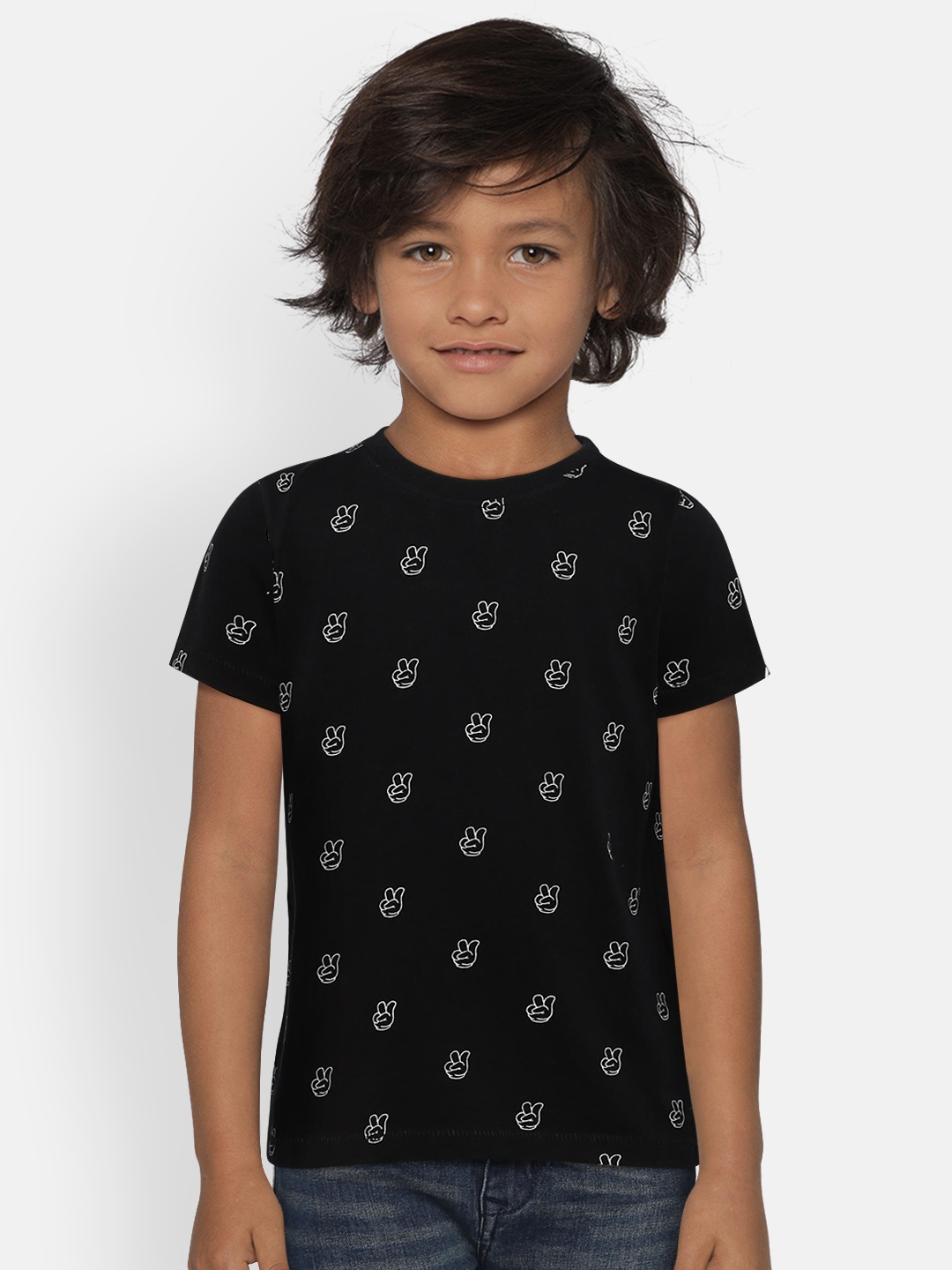 

Pepe Jeans Boys Black Printed Round Neck T-shirt