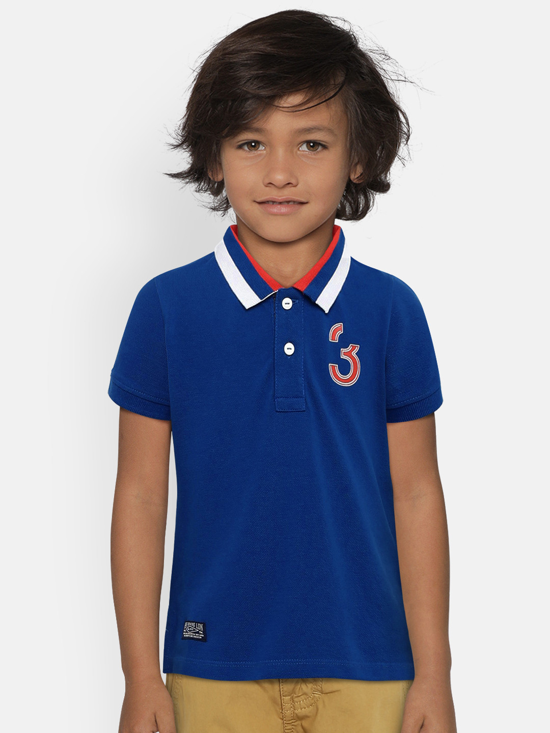 

Pepe Jeans Boys Blue Solid Polo Collar T-shirt