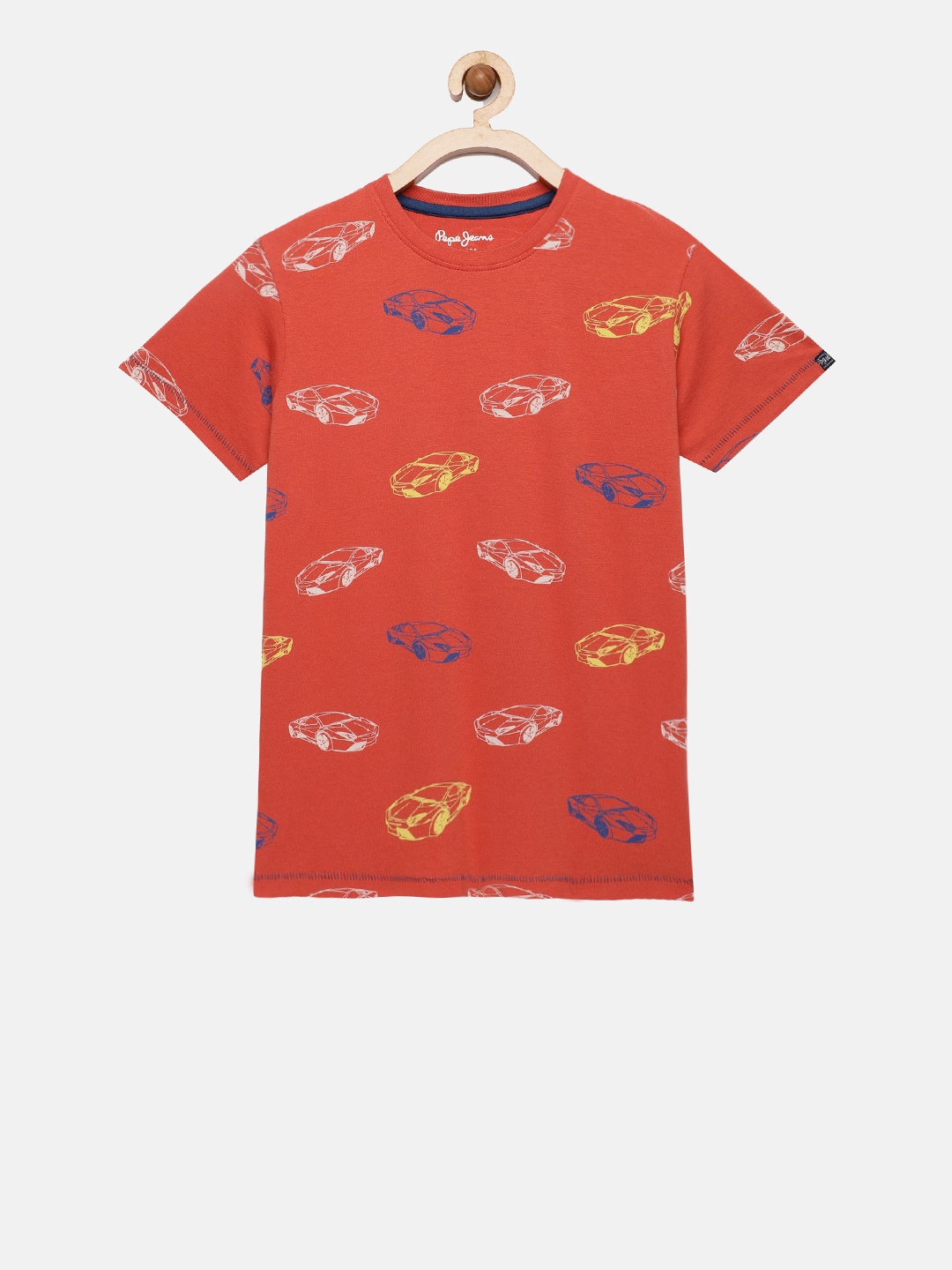 

Pepe Jeans Boys Rust Brown Printed Round Neck T-shirt