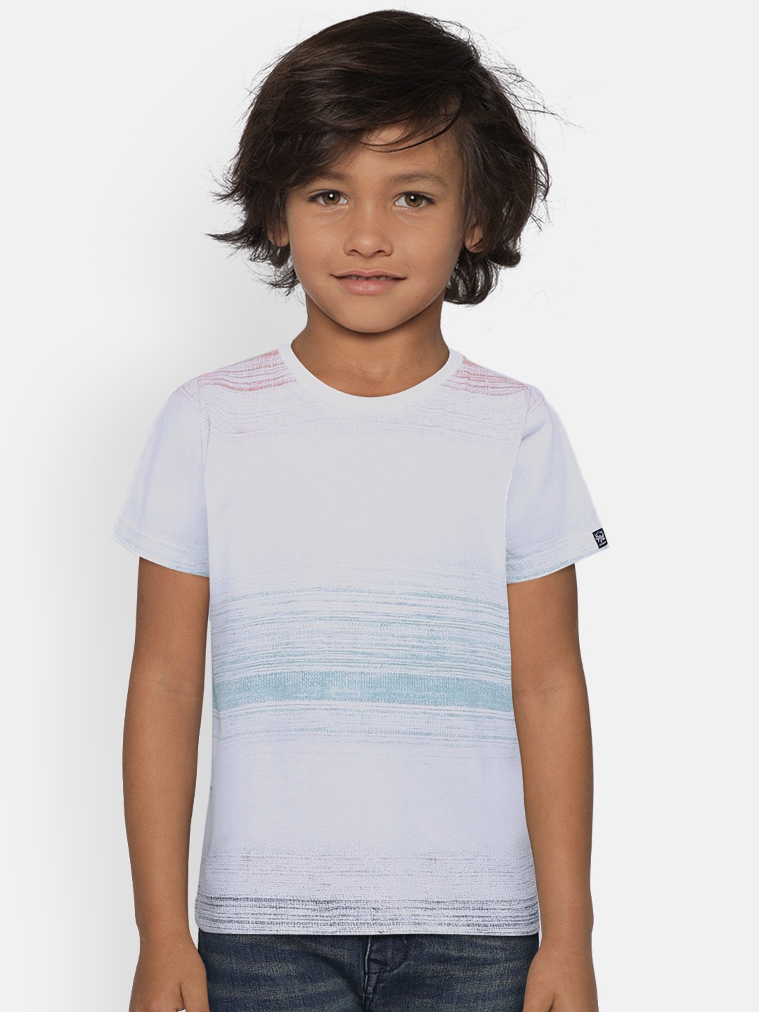 

Pepe Jeans Boys White & Orange Striped T-shirt