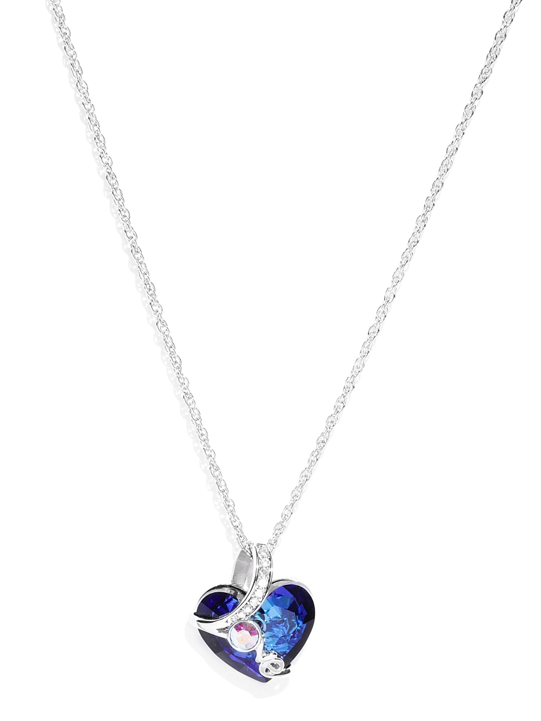 

Jewels Galaxy Rhodium-Plated Pendant with Crystals From Swarovski & Chain, Navy blue