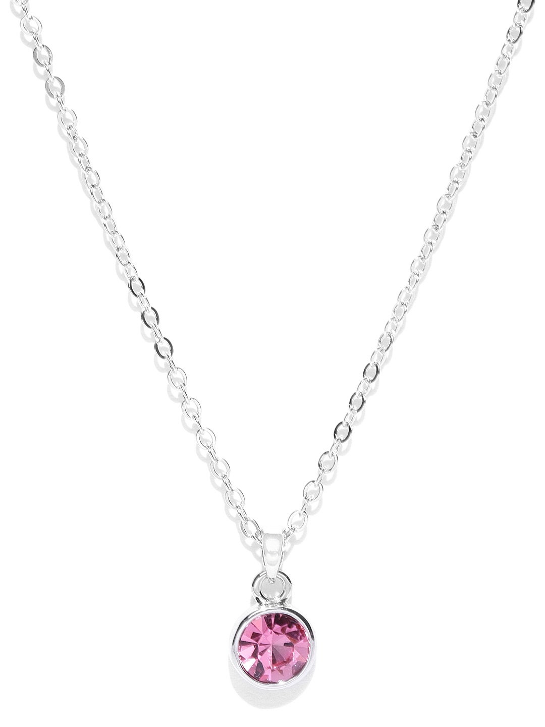 

Jewels Galaxy Rhodium-Plated Pendant with Crystals From Swarovski & Chain, Pink