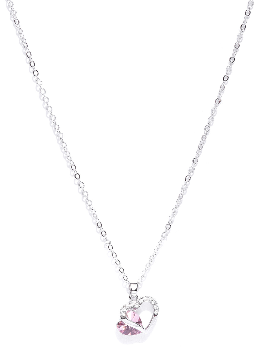 

Jewels Galaxy Rhodium-Plated Handcrafted Pendant with Crystals From Swarovski & Chain, Silver