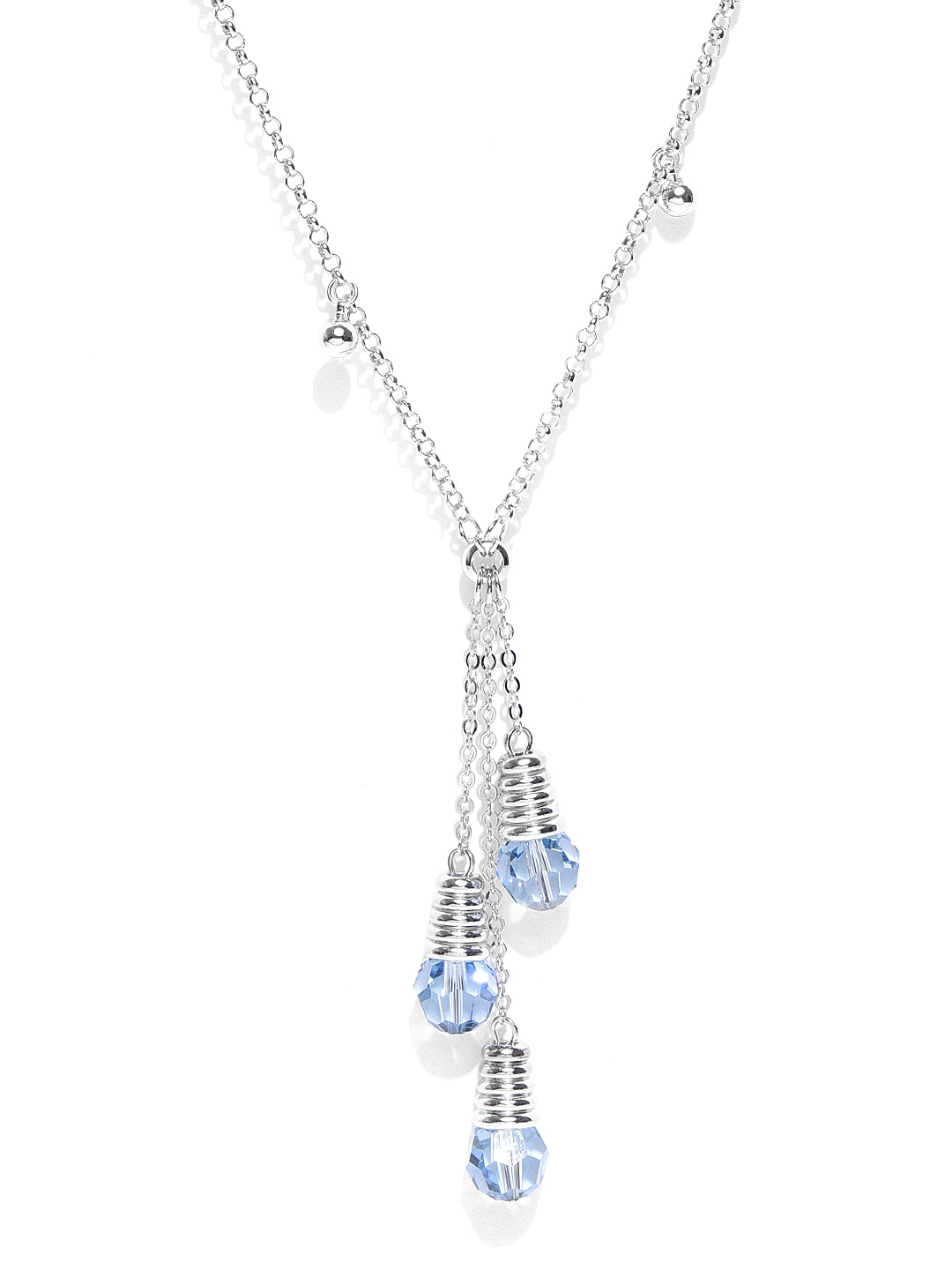 

Jewels Galaxy Rhodium-Plated Handcrafted Pendant with Crystals From Swarovski & Chain, Silver