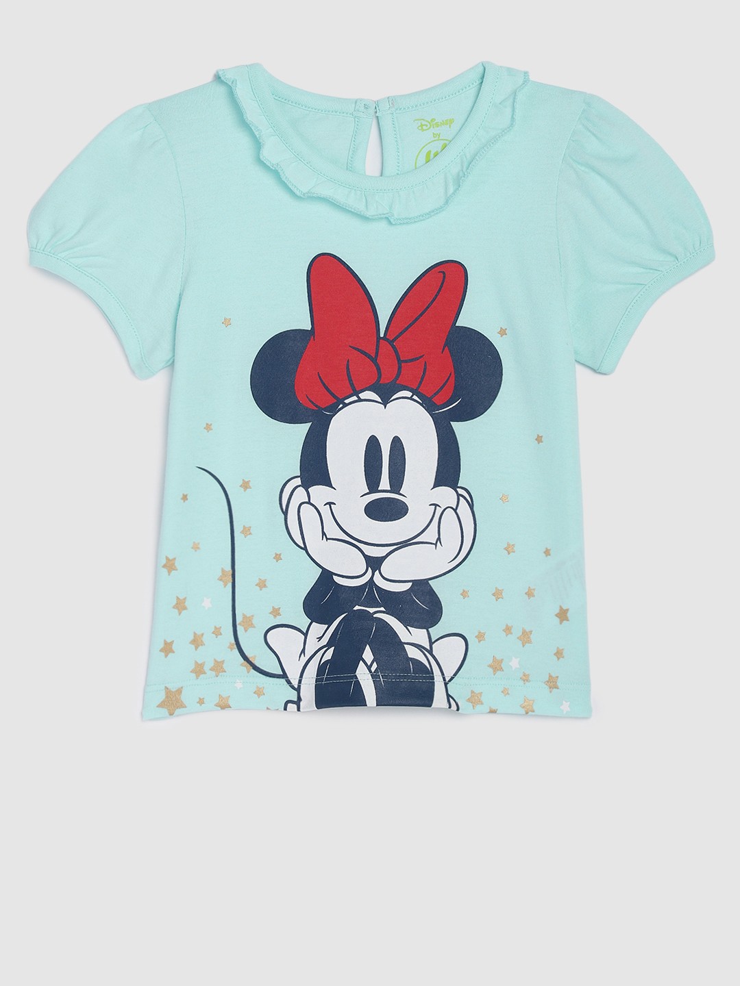 

YK Disney Infant Girls Blue Minnie Mouse Printed Pure Cotton Top