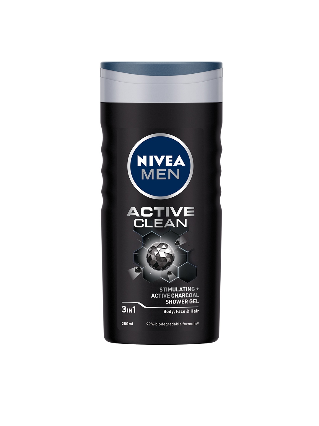 

Nivea Men Active Clean Shower Gel with Active Charcoal for Body- Face & Hair - 250ml, Black