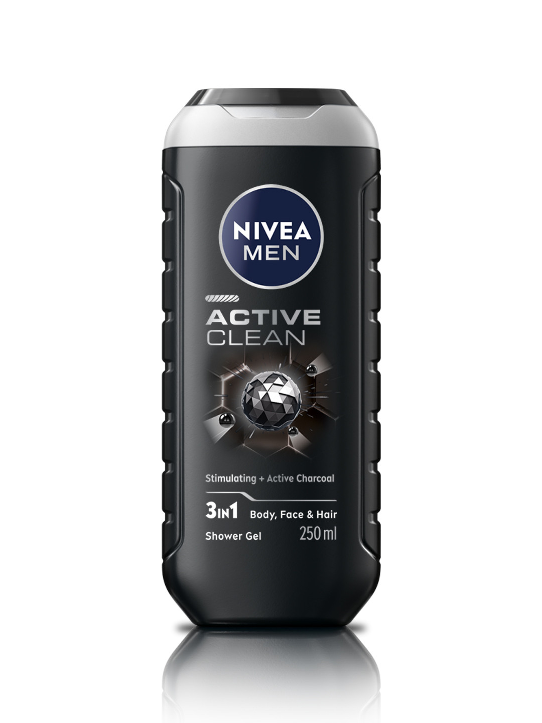 Nivea Men Active Clean Shower Gel with Active Charcoal for Body- Face & Hair - 250ml