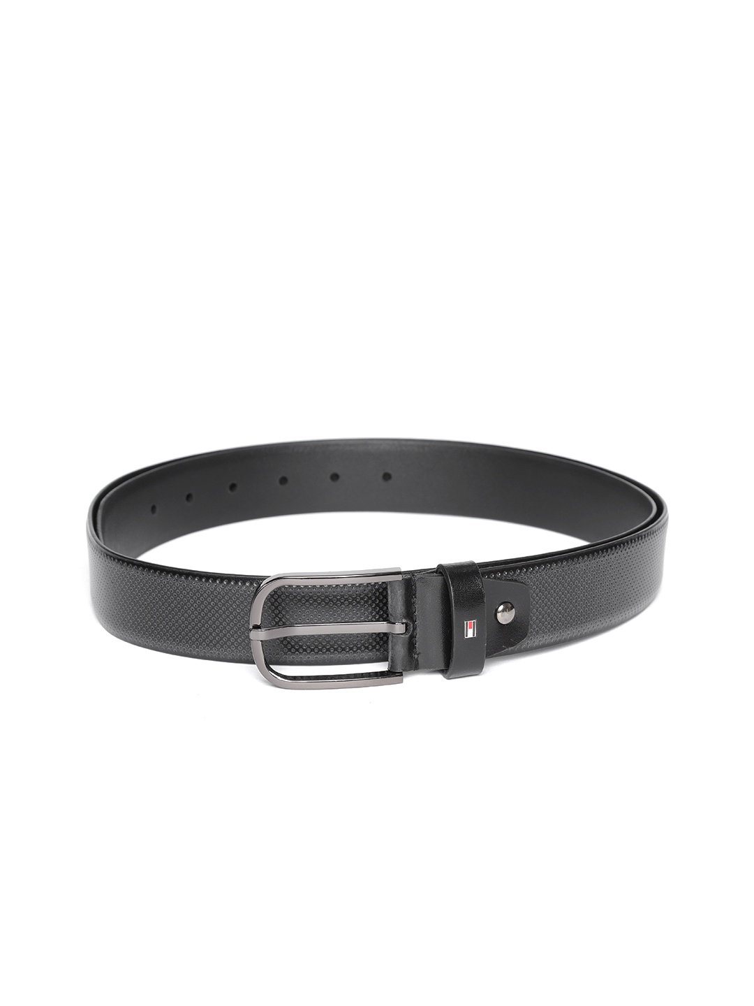 

Tommy Hilfiger Men Black Leather Solid Belt