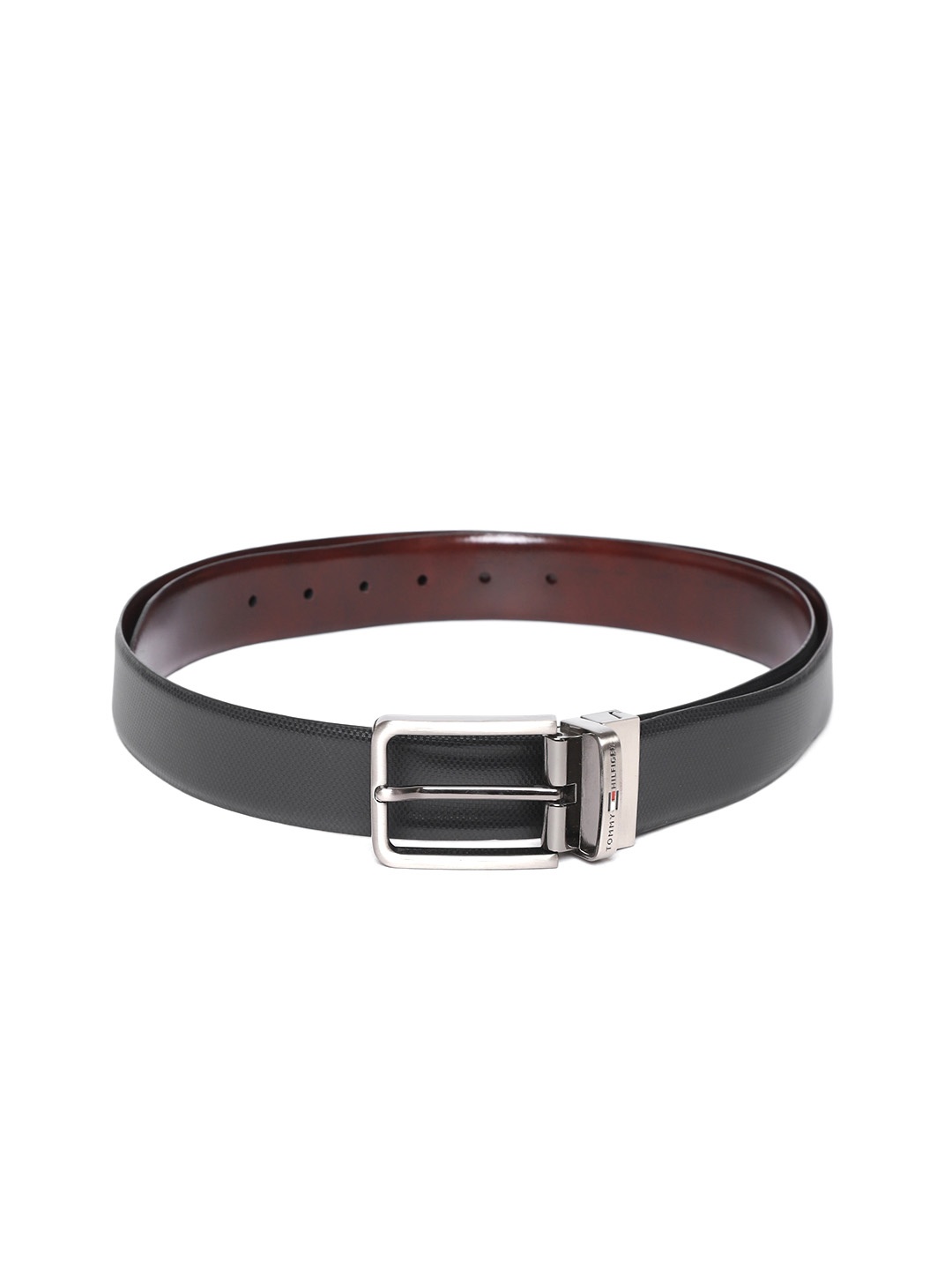 

Tommy Hilfiger Men Navy Blue & Burgundy Reversible Leather Belt