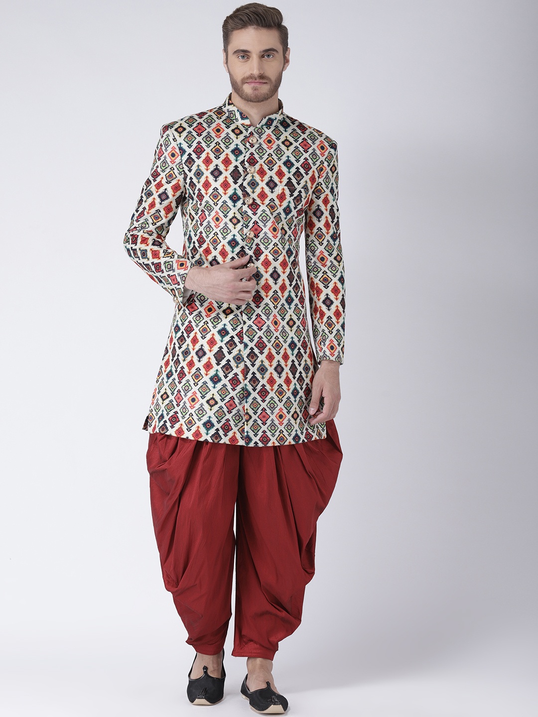 

Hangup Multicoloured Printed sherwani Kurta, Multi